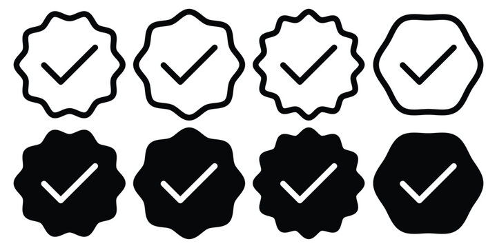 Check box icon with correct, accept checkmark icons tick box checked. Approve symbol. Check mark icon vector design. Blue check mark icon. Blue tick and cross symbol. Set Vector check cross icon. 