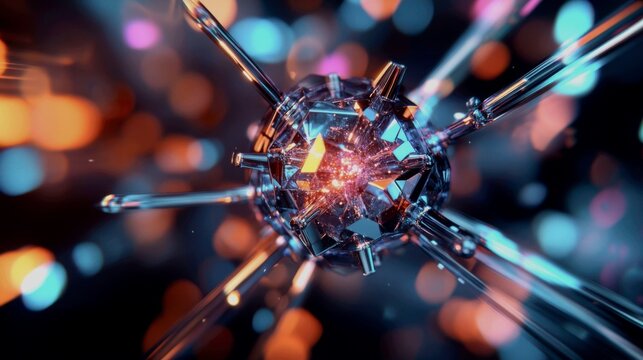 A mesmerizing, abstract 3D visualization of the core of a quantum computer