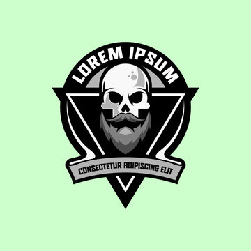 Skull Memento Mori Logo Green Background Grim Reaper Death Badge