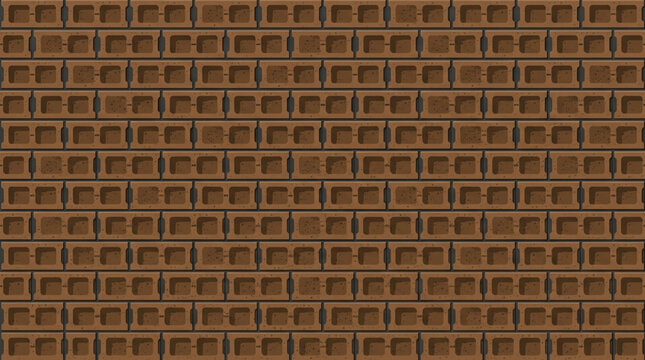 Brown Concrete Cinder Block Seamless Pattern Background