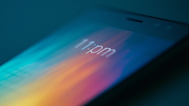 Closeup Phone Screen with Blurred Chat Interface