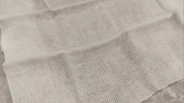 White burlap, sackcloth, gauze, canvas, sackcloth, woven texture pattern, white and light gray background.