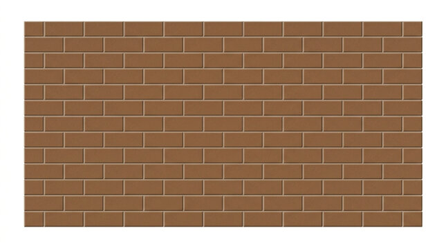 Brown brick wall seamless vector pattern with white border