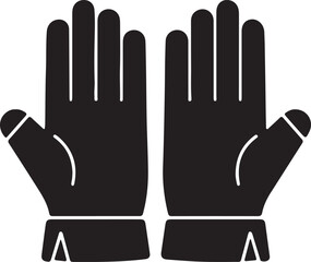 Fototapeta premium A pair of black gloves are shown on a plain background.