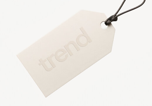 Minimalist Tag Mockup With Embossed Text PSD