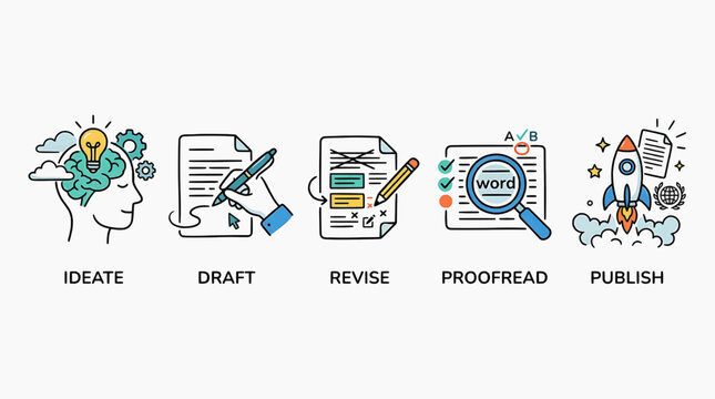 RJ_OEXNOP_VF creative process infographic shows business workflow steps