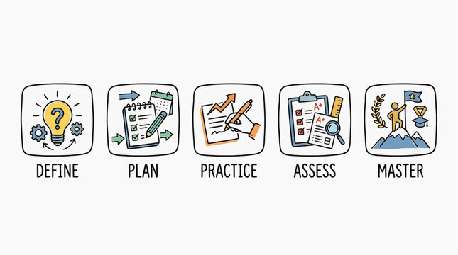 Person assessing mastery with clipboard and checklist in hand