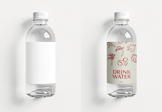 Minimalist Water Bottle Mockup PSD