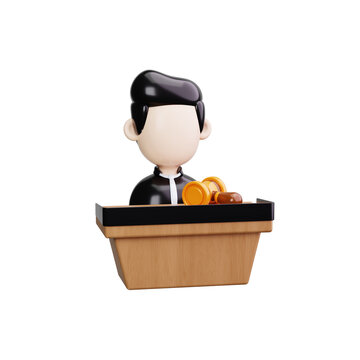 auctioneer 3d render icons