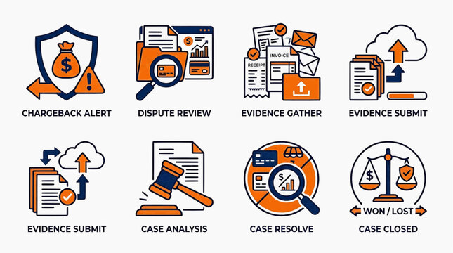 RJ_XSCX1N_VF illustration depicts business and legal workflow process icons