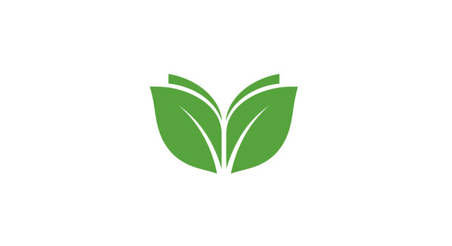 Green leaf logo symbol icon.