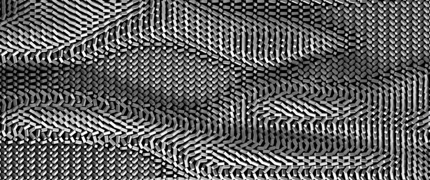 Geometric Parametric Surface with Black and White Textured Pattern