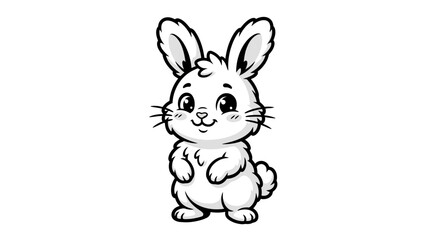 Fototapeta premium Cute Baby Rabbit Cartoon Vector Illustration