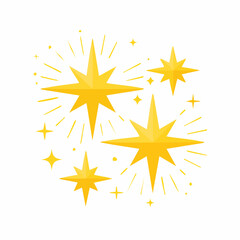 Obraz premium Golden Starbursts and Sparkles