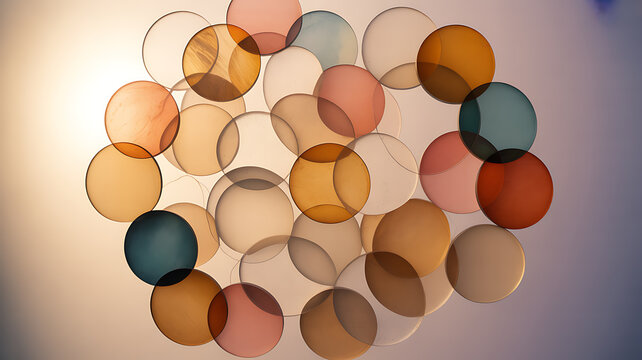 Colorful overlapping circles in abstract design emphasizing advanced technology and cyber security