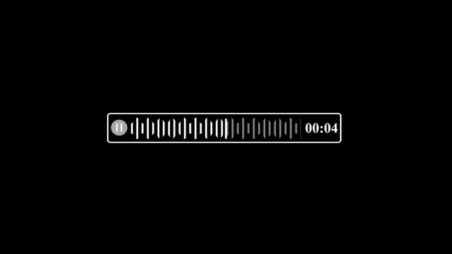 Abstract Wave Voice Animation. 5 second IMO Messenger Voice Message Recording Animation, with Audio Spectrum Animation, Modern Voice Wave Animation on a black Background.