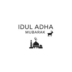 Fototapeta premium Idul adha mubarak celebration islamic symbol vector design illustration