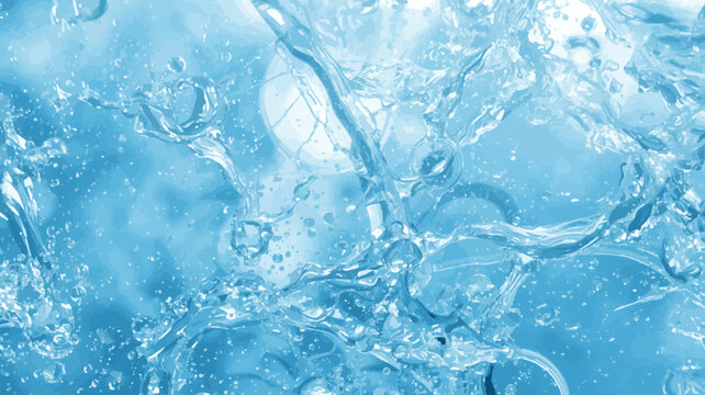 Template vector The macro texture of frozen water, soap bubbles in the sun, or the texture of silk fabric blown by the beach breeze. with flat design