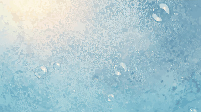 Template vector The macro texture of frozen water, soap bubbles in the sun, or the texture of silk fabric blown by the beach breeze. with flat design