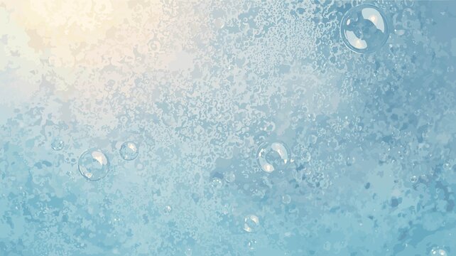 Template The macro texture of frozen water, soap bubbles in the sun, or the texture of silk fabric blown by the beach breeze. with flat design