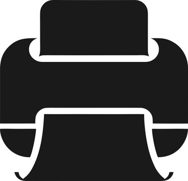 Modern Minimal Printer Machine Silhouette Black Vector Illustration with Clean Outline, Smooth Curves, Transparent Background, Premium Stock Design Asset