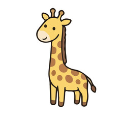 Obraz premium Kawaii cartoon giraffe character isolated on white background
