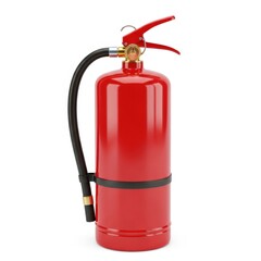 Obraz premium Portable fire extinguisher with red hose and handle for emergency use Vector