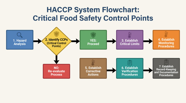 HACCP System Flowchart for Critical Food Safety Control Points
