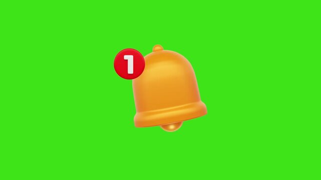 New notifecation alert bell with red badge icon motion graphi animation