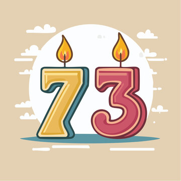 Birthday Candles Number 73