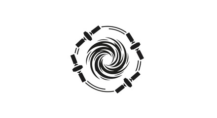 Abstract Spiral Vortex with Satellite Orbit Ring - Science, Technology, Space © Shop