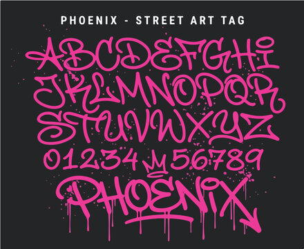 Marker Graffiti Font handwritten Typography vector illustration
