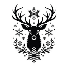 Christmas Deer Silhouette Design, christmas deer, reindeer silhouette © CreativeTShirt