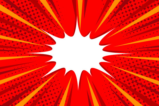 Comic book background with speech bubble and halftone effect
