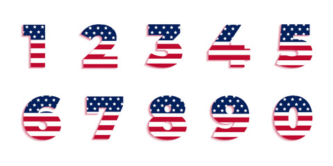 American flag numbers elements collection © Vector Riderz