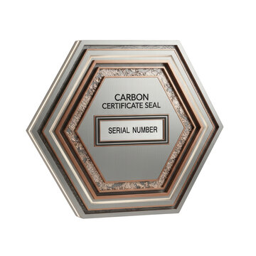 Carbon certificate seal with serial number