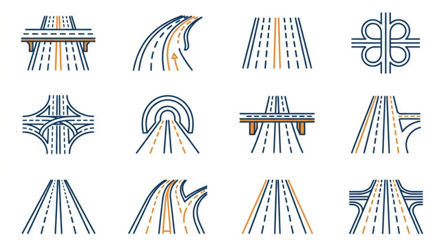 Various highway road junction designs.