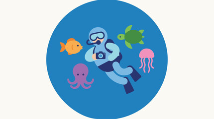Naklejka premium Explore Our World's Oceans Celebrate Marine Life and Conservation on World Oceans Day