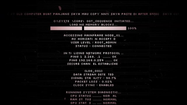 Retro Computer Booting Sequence Glitch Interface