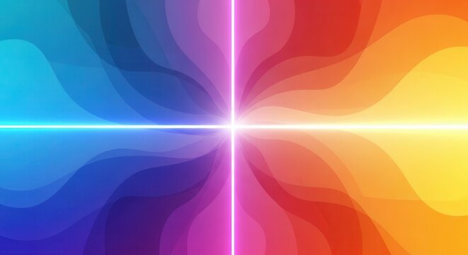 Abstract Colorful Gradient Background with Light Rays.