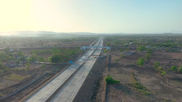 Virar JNPT Spur Expressway Drone Shot Maharashtra India
Aerial Drone View of Delhi Mumbai Expressway Network