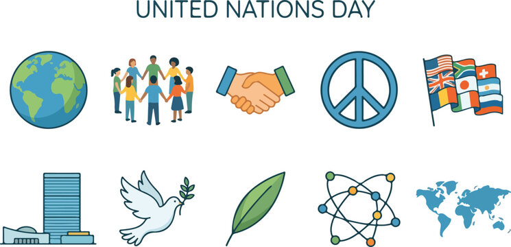 Global unity concept with diverse people and world flags