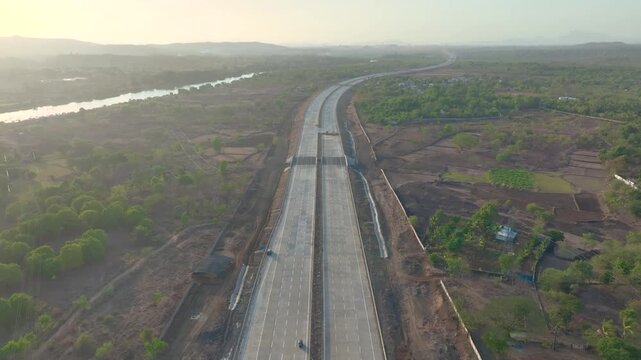 Delhi Mumbai Expressway Virar JNPT Spur Aerial View
Drone Shot of Delhi Mumbai Expressway Virar JNPT Spur
