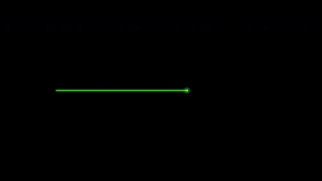Vibrant neon green cardiogram pulse line shifts to a critical flatline, a digital emergency waveform glowing intensely on a solid black background, 2D motion graphics.