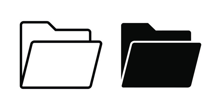 Folder icon design concept stroke and flat icon set vector illustration