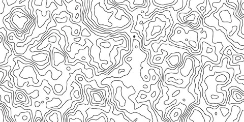 Fototapeta premium Abstract topographic map contour lines pattern background featuring black lines on a white backdrop for seamless cartographic design.