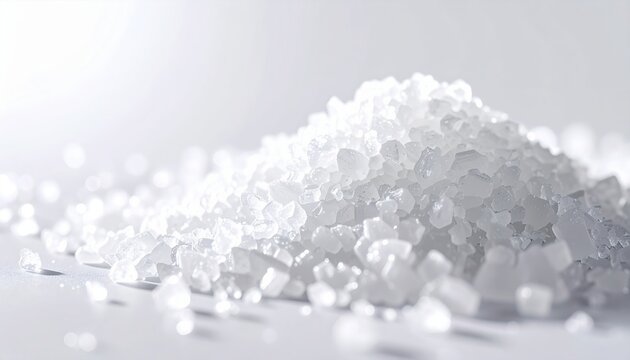 Bright white creatine monohydrate powder crystals for fitness and nutrition