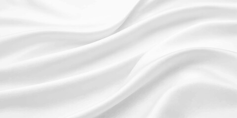 Fototapeta premium Elegant white satin silk fabric with smooth flowing waves and soft luxurious texture background