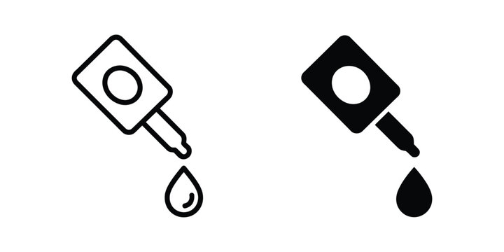 Adhesive glue bottle icon set thin line vector design