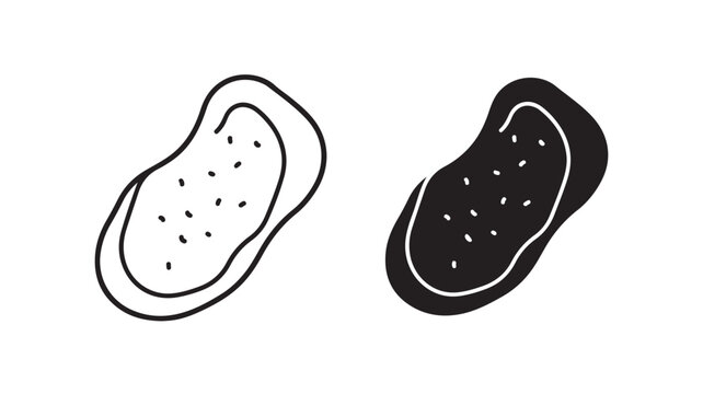 Black and White Kidney Bean Illustrations on Isolated Background For Food Nutrition Concepts
